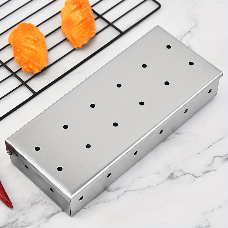 BBQ SMOKER BOX STEEL STAINLESS BBQ smoker box for GRILL Grilling  Accessories for Barbecue Meat Smoking