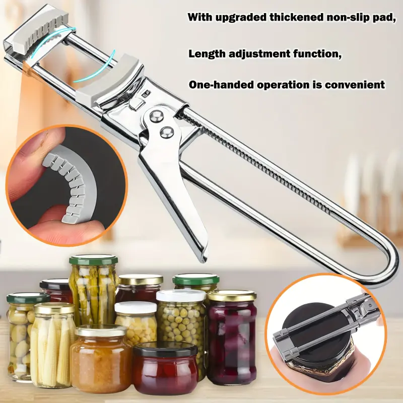 Canning Lid Opener Stainless Steel Adjustable Can Opener Jam Chili Sauce  Bottle Opener