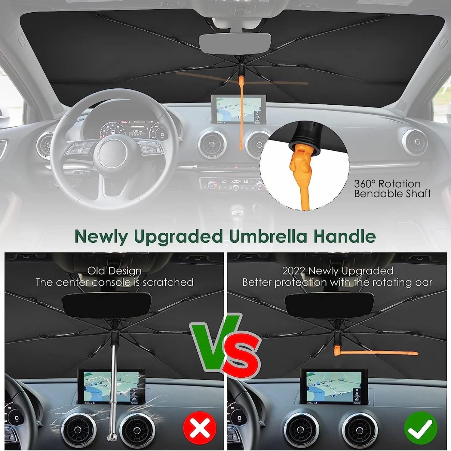 Car Windshield Sun Shade Umbrella 360° Rotation Bendable - Temu