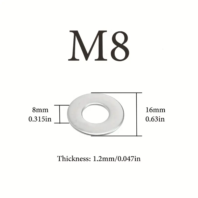 30 Stück 304 Edelstahl flachunterlegscheiben M8 M10 - Temu Austria
