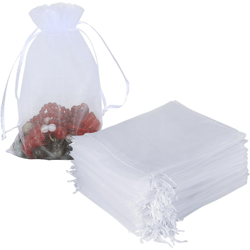 500 Pcs Organza Gift Bags Jewelry Bags Small Mesh Bags Drawstring Sachet  Bags Wedding Favor Bags Bracelet Bags for Packaging Sheer Bags Jewelry