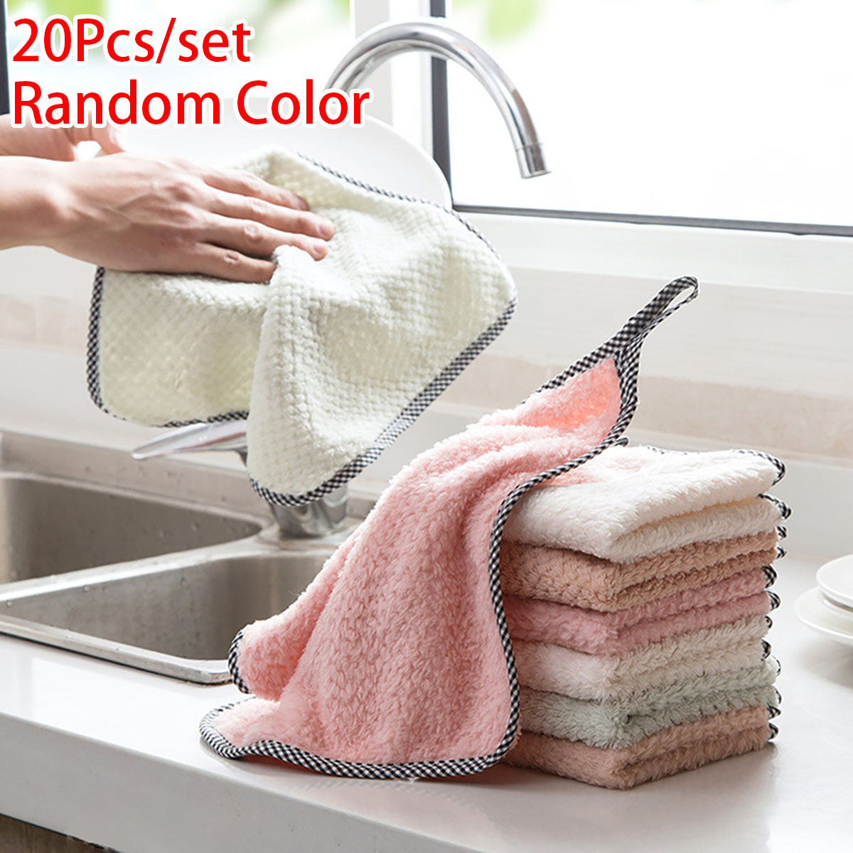 Coral Velvet Cleaning Cloth Towel Car Drying Rag Absorbent Thickened  Washcloth
