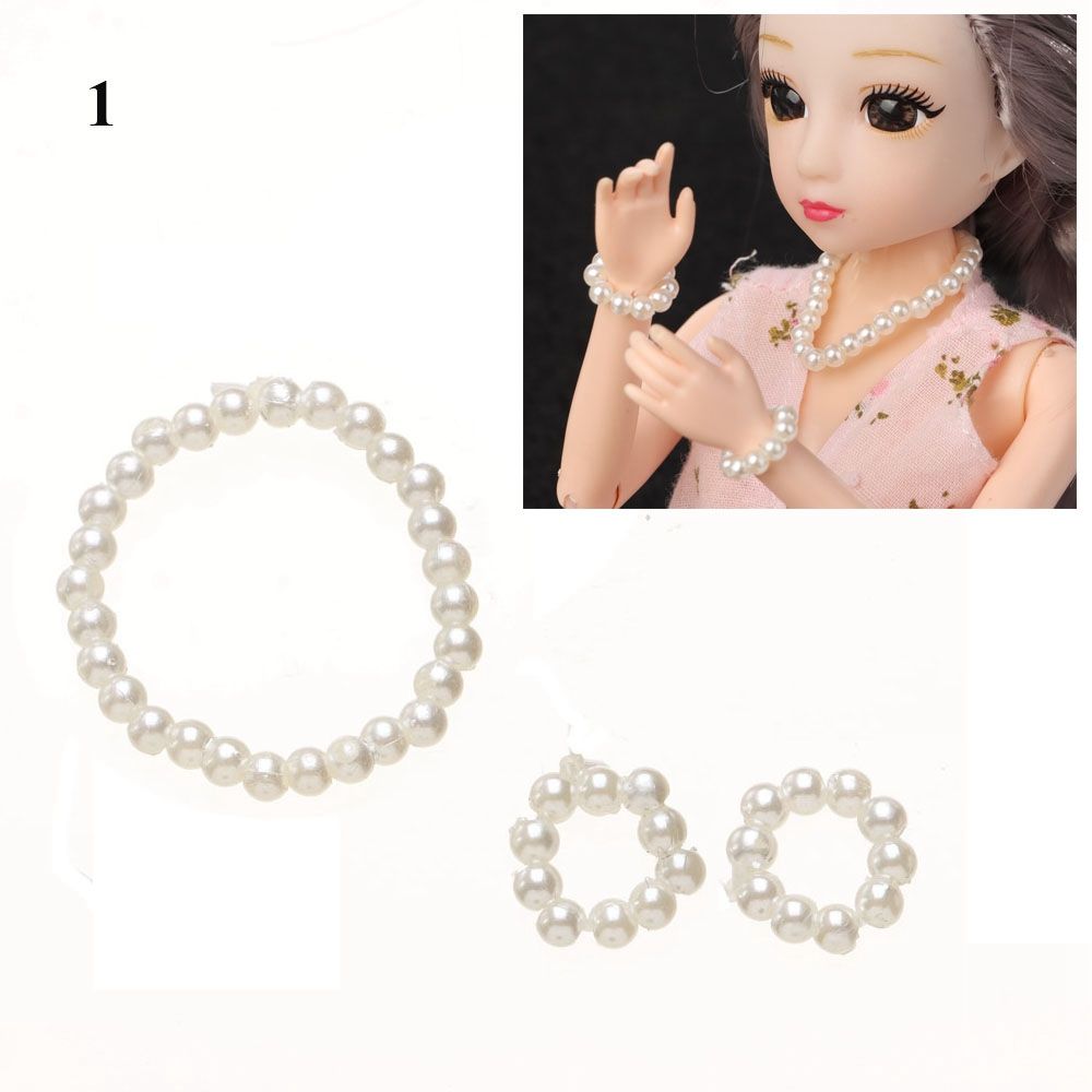 Pearl Necklace Earrings Dolls, Jewelry Necklace Earrings