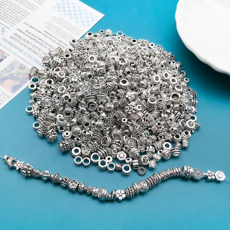 

30pcs/pack Antique Silvery Spacer Beads Classic Fashion For Diy Bracelet Necklace Charms Craft Jewlery Making Supplies