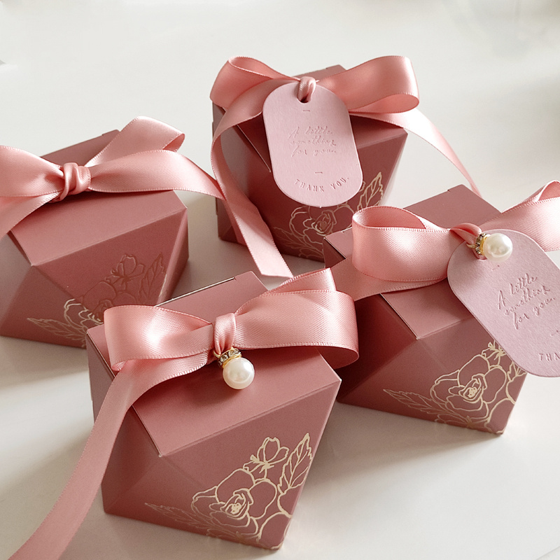 Pink rose with Gold Baby Shower Seed Packet Favors