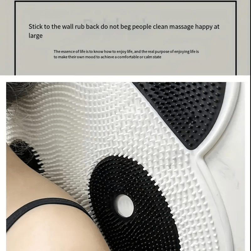 Panda Silicone Bathroom Non-slip Mat Exfoliating Massage Mat Bath Scrub Pad  1pc with Suction Cup and Drain Hole