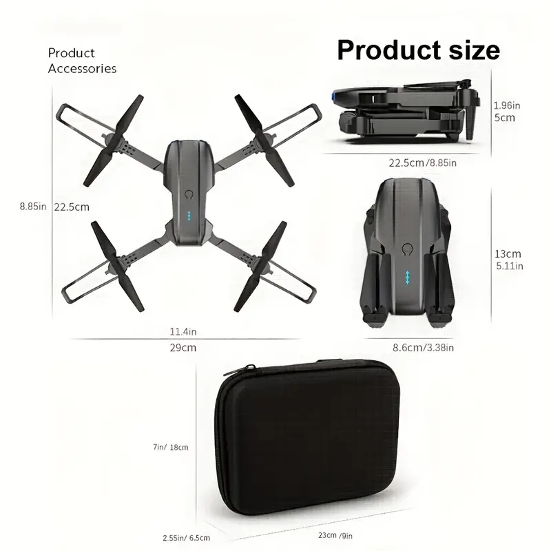 with hd dual camera, e99 pro drone with hd dual camera wifi fpv foldable rc quadcopter altitude hold remote control toys indoor and outdoor affordable uav christmas thanksgiving halloween gift details 9