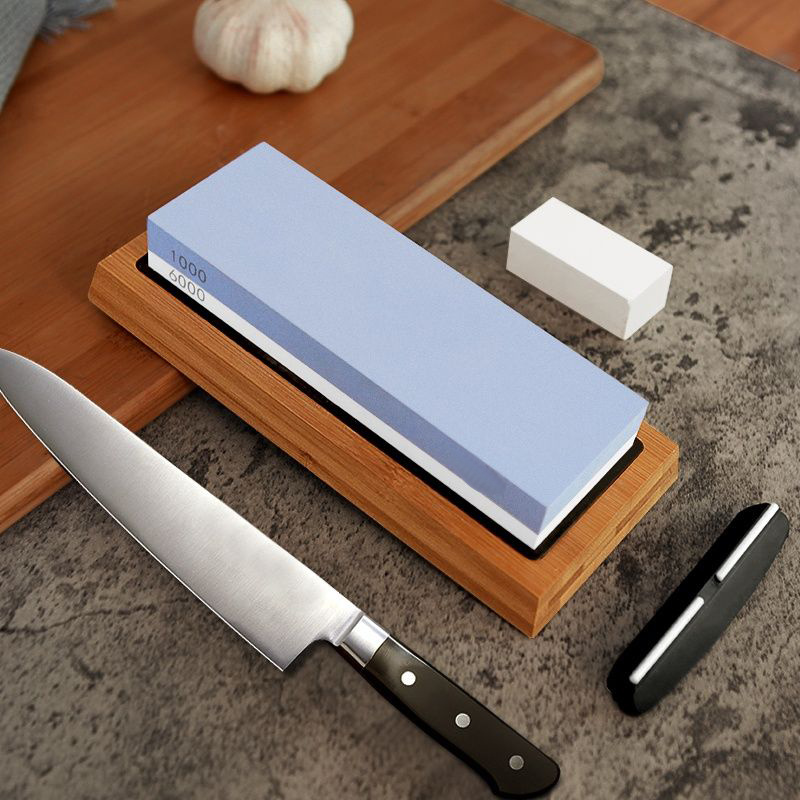 Sharpening Stone Whetstone Set 2 Side Grit 1000/6000,Kitchen Knife