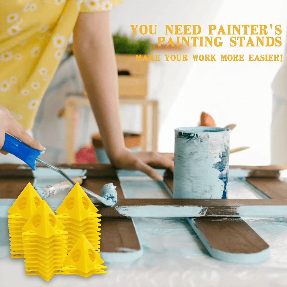  FDKJEJC Painters Pyramid Stands, 20pcs Paint Triangle Stands, Paint  Stands for Painting, Mini Cone Paint Stands for Cabinet , Canvas and Door  Risers Support : Tools & Home Improvement