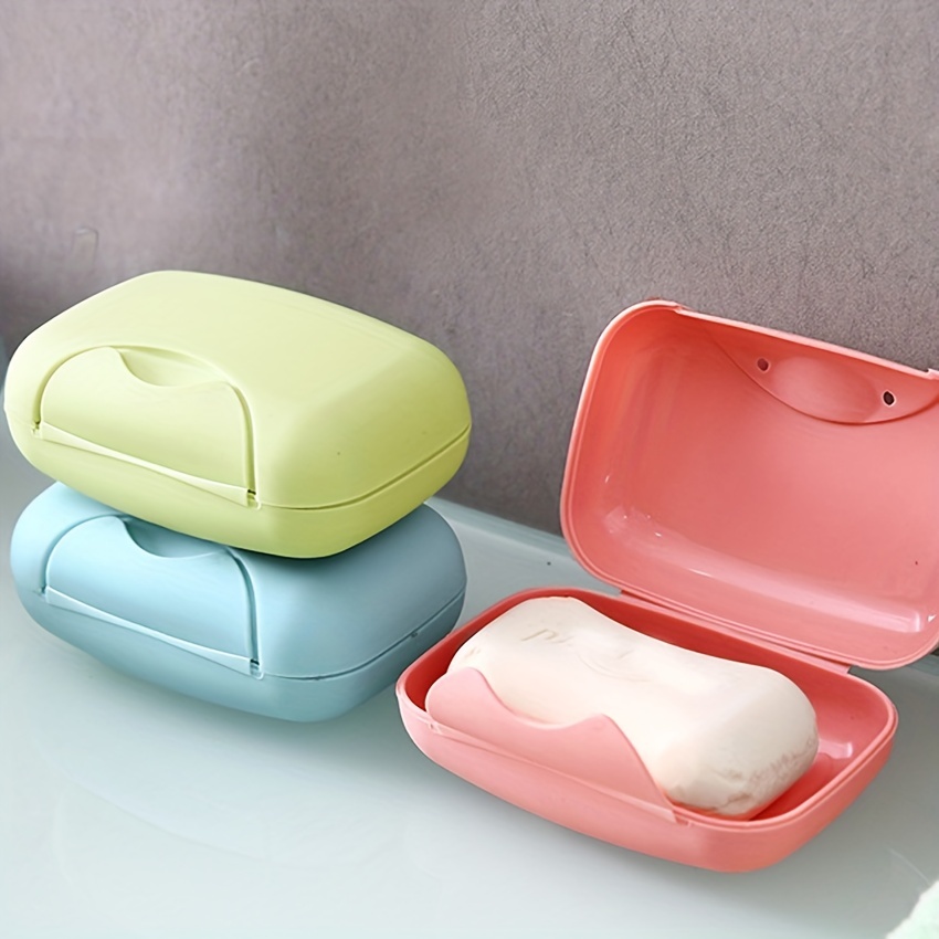 New Portable Travel Soap Box Sealed Bathroom Soap Dish Home Holder  Container Storage Small & Large Candy Colors Soapbox Storage