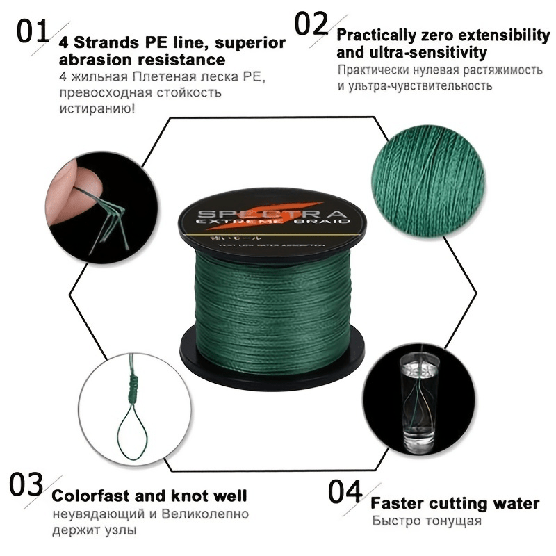 5 Colors Durable Braided Fishing Line Max Drag Multifilament