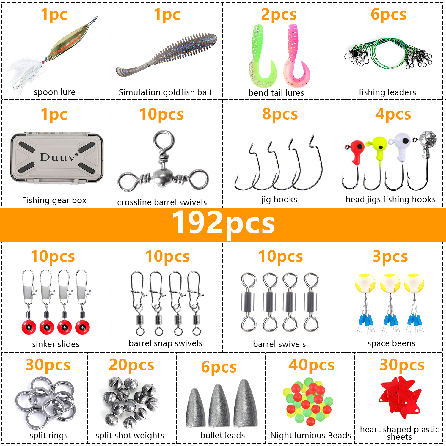 Fishing Tackle Kit Tackle Box Including Jig Hooks Bullet - Temu