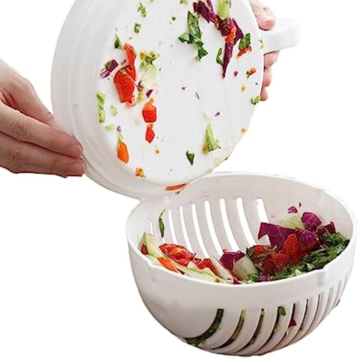 1pc Salad Cutting Bowl, Vegetable Fruit Cutter For Salad Preparation