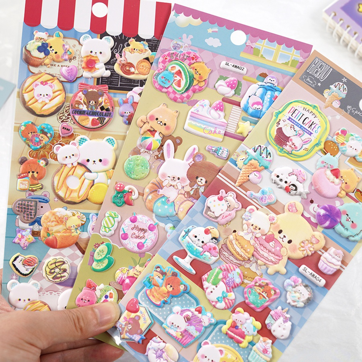 Random Kawaii Animals 3d Puffy Stickers Scrapbooking Diy - Temu