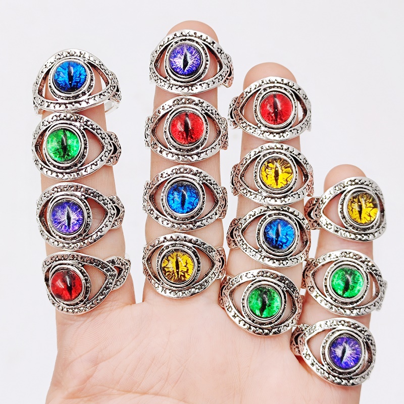 Devil Eye Rings Gothic Style Jewelry Multi Colors Choose - Temu