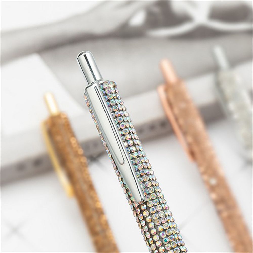 Ballpoint Pen with Diamond Head Rose Gold High Quality Metal Creative –  Popular Diamonds