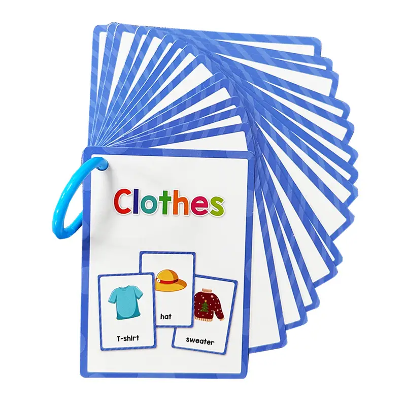 28 Words Clothing Clothes Flash Cards For Kids Fun Vocabulary English Words  Home Preschool Learning Materials For Kids Cognitive Activity Flashcards P