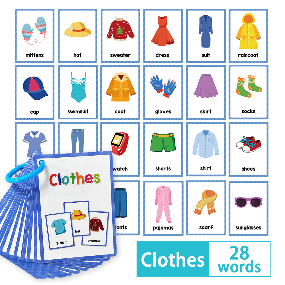 Clothing words & vocabulary cards