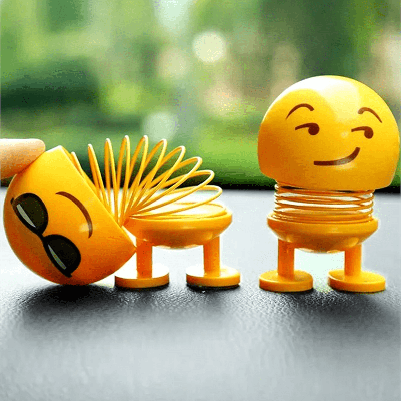 8 Stück Süße Emoji Bobble Kopf Puppen, Lustige Smiley Springs
