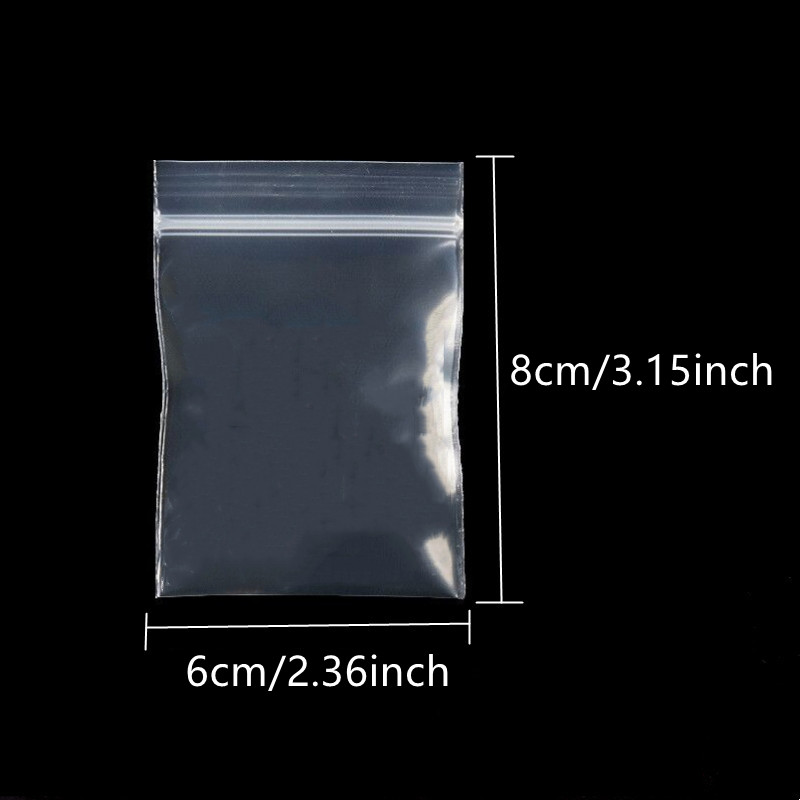 50pcs Colorful Plastic Bags Self Sealing Reusable Small Little Ziplock Ring  Necklace Hang Bags for Jewelry Packaging Gift Pouch