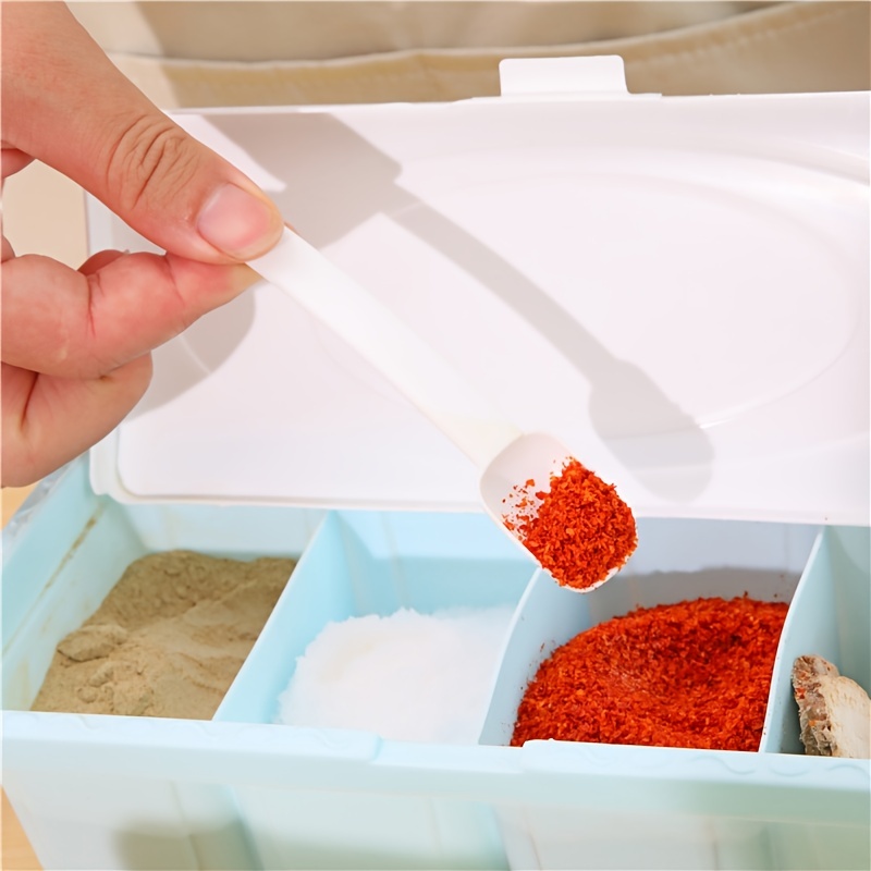 1pc New Design 4 Compartments Spice Container Set With Lid, Multifunctional  Kitchen Storage Box