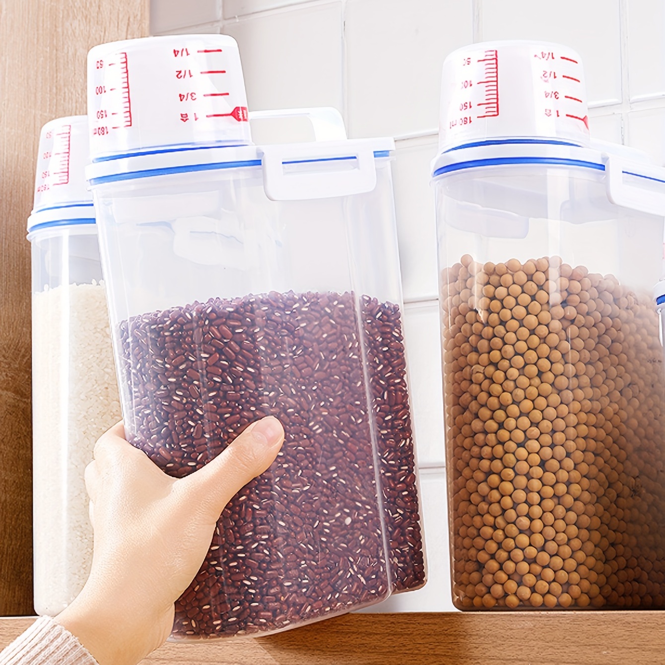 Airtight Moisture-Proof Insect-Proof Sealed Cereal Food Grain Storage  Containers Rice Dispenser Jar with Measuring Cup - China Food Container and Plastic  Container price