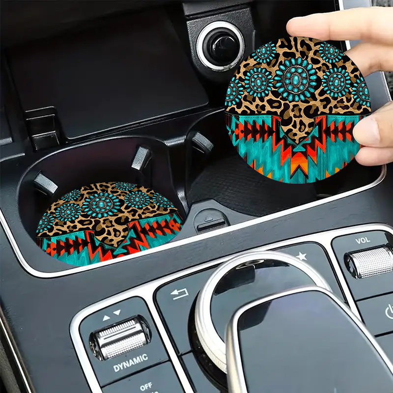 Leopard Green Elements Pattern Car Cup Holder Coaster Anti - Temu