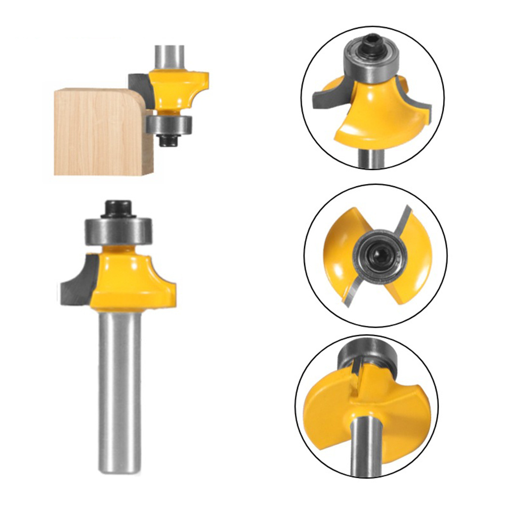 Acquista Fresa con gambo da 8 mm con cuscinetto per intaglio del legno,  angolo rotondo su punta del router, utensili per la lavorazione del legno