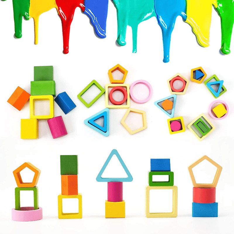 Juguetes de madera para 1 año, juguetes Montessori para 1 2 3 años, juguetes  apilables de clasificación de madera para niños pequeños de 2 a 3 años,  coloridos – Los mejores productos en la tienda online Joom Geek