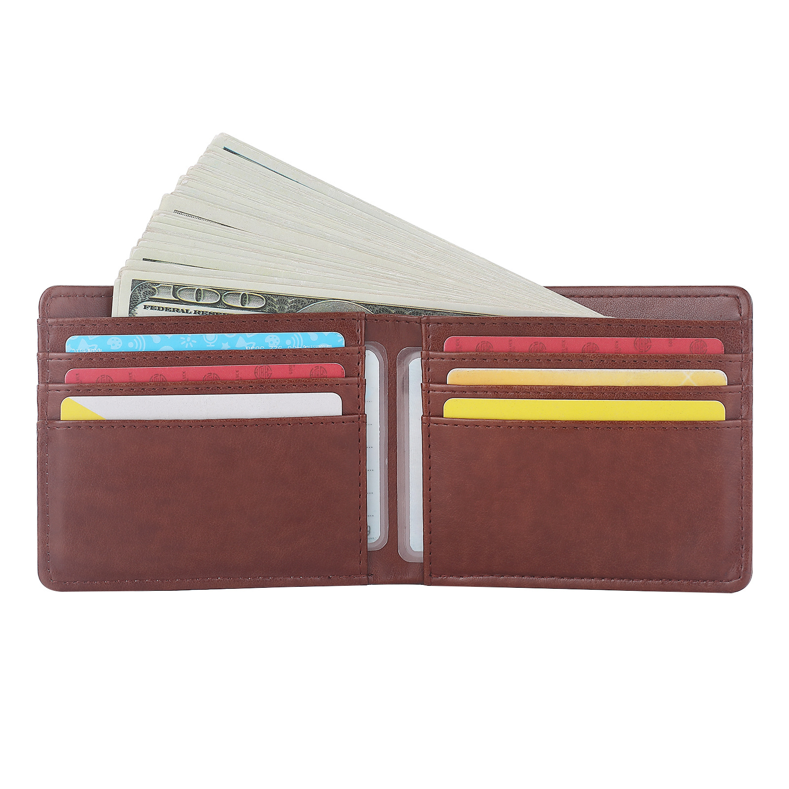 Men Wallets for Sublimation Bi Fold Brown