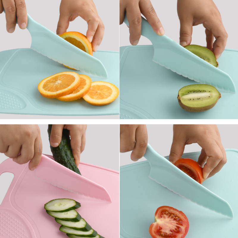 Plastic Knives Set With Chopping Board Set Safety Knife Set - Temu