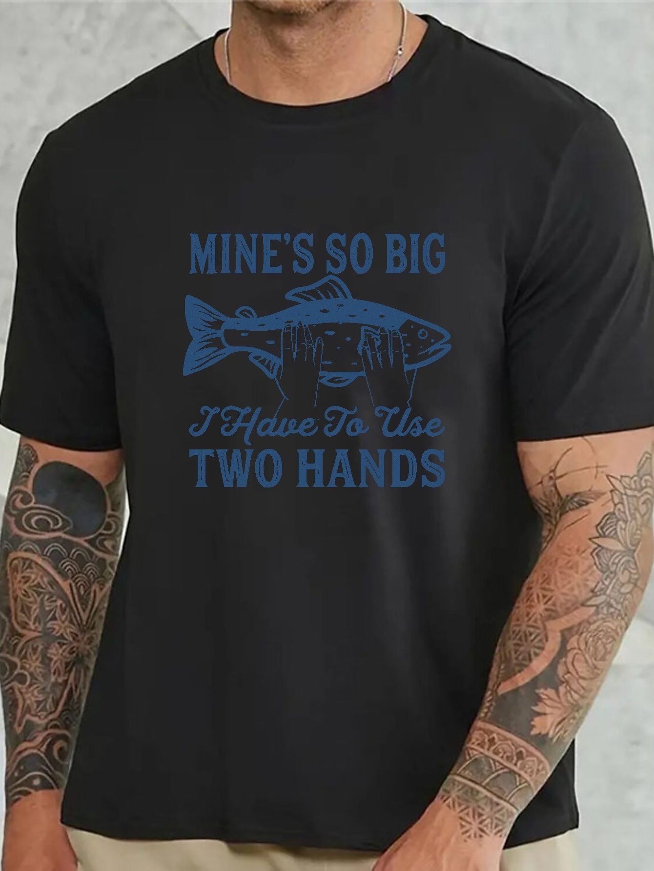 Men's T shirt Fish In Hands Print Summer Trendy Graphic Tees