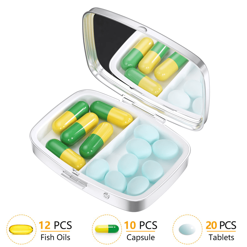 4 Pcs Small Pill Box, Portable Pill Organizers Travel Pill Storage