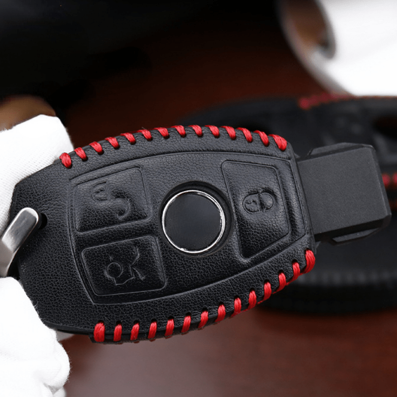 Pu Leather Car Key Case Cover For Mercedes For Benz Clk Ml Slk B C E S  Class Remote Protection Shell Keychain Accessories Car Styling - Temu  United Kingdom