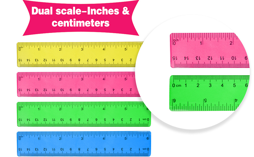 Plastic Colorful Rulers Straight Ruler Colored Safety Ruler - Temu