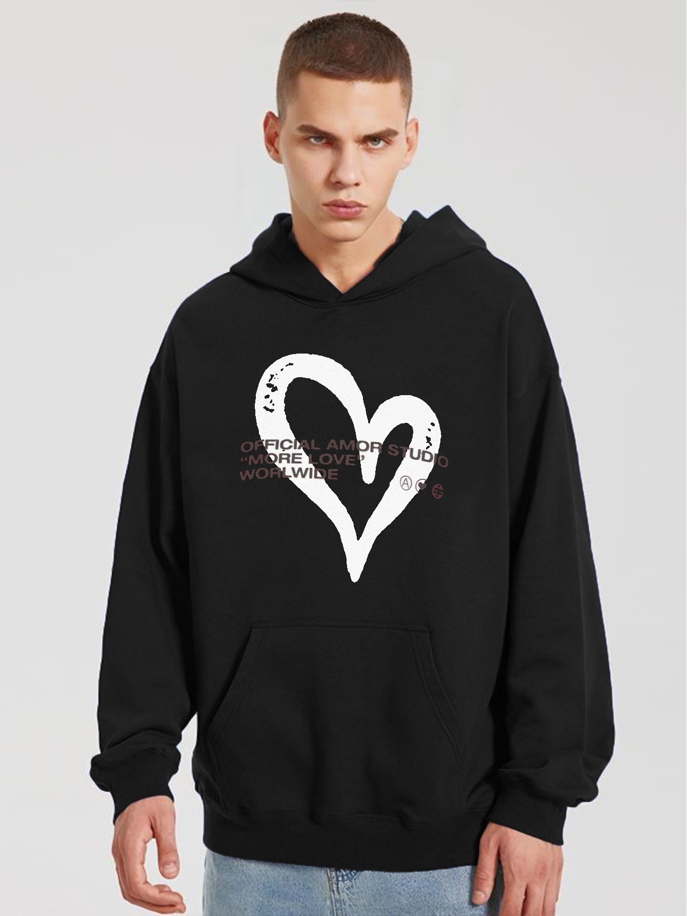 Love Heart Print Hoodie Cool Hoodies For Men Mens Casual Graphic Design Pullover  Hooded Sweatshirt With Kangaroo Pocket Streetwear For Winter Fall As Gifts  - Men's Clothing - Temu