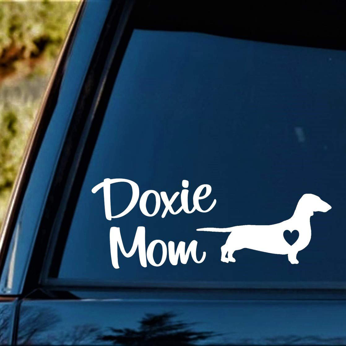 

Doxie Mom Dachshund Car Stickers For Laptop Water Bottle Phone Car Truck Suv Motorcycle Vehicle Paint Window Wall Cup Bumpers Crafts Decals