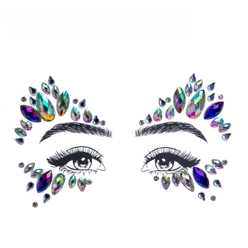 Face Jewels - Face Gems Mermaid Face Jewels Stick On, Face Rhinestones Gems  Rave Eyes Body Face Crystals for Christmas Festival Music Carnival Party