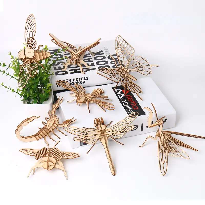 Acheter Puzzle d'insecte 3D en bois, squelette d'animal, modèle  d'assemblage, artisanat en bois, Puzzle 3D, jouets STEM, cadeaux pour  enfants et adultes