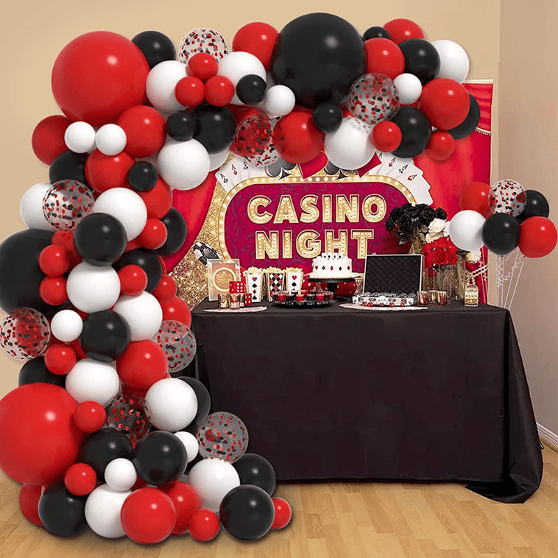 109pcs, Red Black White Balloon Garland Arch Kit Red Confetti Balloons  Wedding Christmas Baby Shower Birthday Party Decor Balloons Party Supplies
