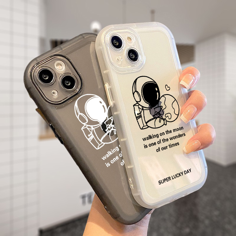 Solid Color Astronaut Suitable For Iphone 15 Mobile Phone Case Female For  Iphone14promax New 13pro Trendy Brand 12pm High-end Sense 11 Creative Plus  Cool Por Fashion For Iphone 15/14/13/12/11 Pro Max 