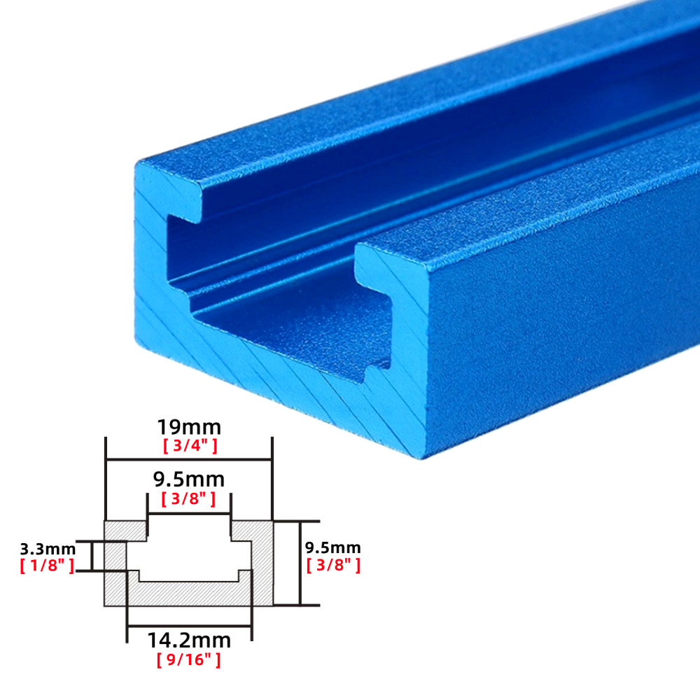 QWORK® T-Track T-Slot Miter Track 12 Inch 300mm, Aluminum Alloy Jig Fixture  Slot Double Cut Design for Table Saw Router Table Woodworking Tool, 19 x 10  mm, 4 Pcs : : Toys
