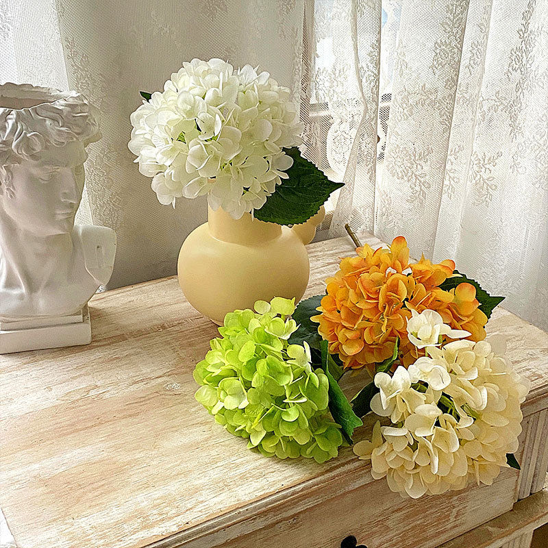 Flores artificiales de boda flores falsas ramo de hortensias artificiales  arreglos florales DIY Flor Adepaton LRWJ514-4