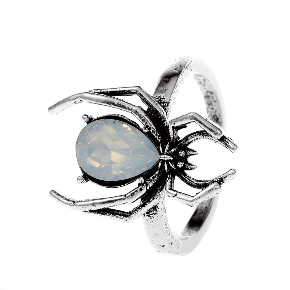 Purple Gem Spider Ring ($3.97) ❤ liked on Polyvore featuring jewelry, rings,  purple gemstone rings, gemstone…