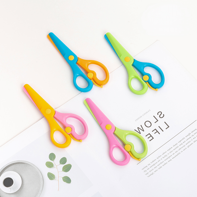 Anti-pinch Safety Scissors, All-plastic Straight Edge Scissors, Kindergarten  Scissors - Temu