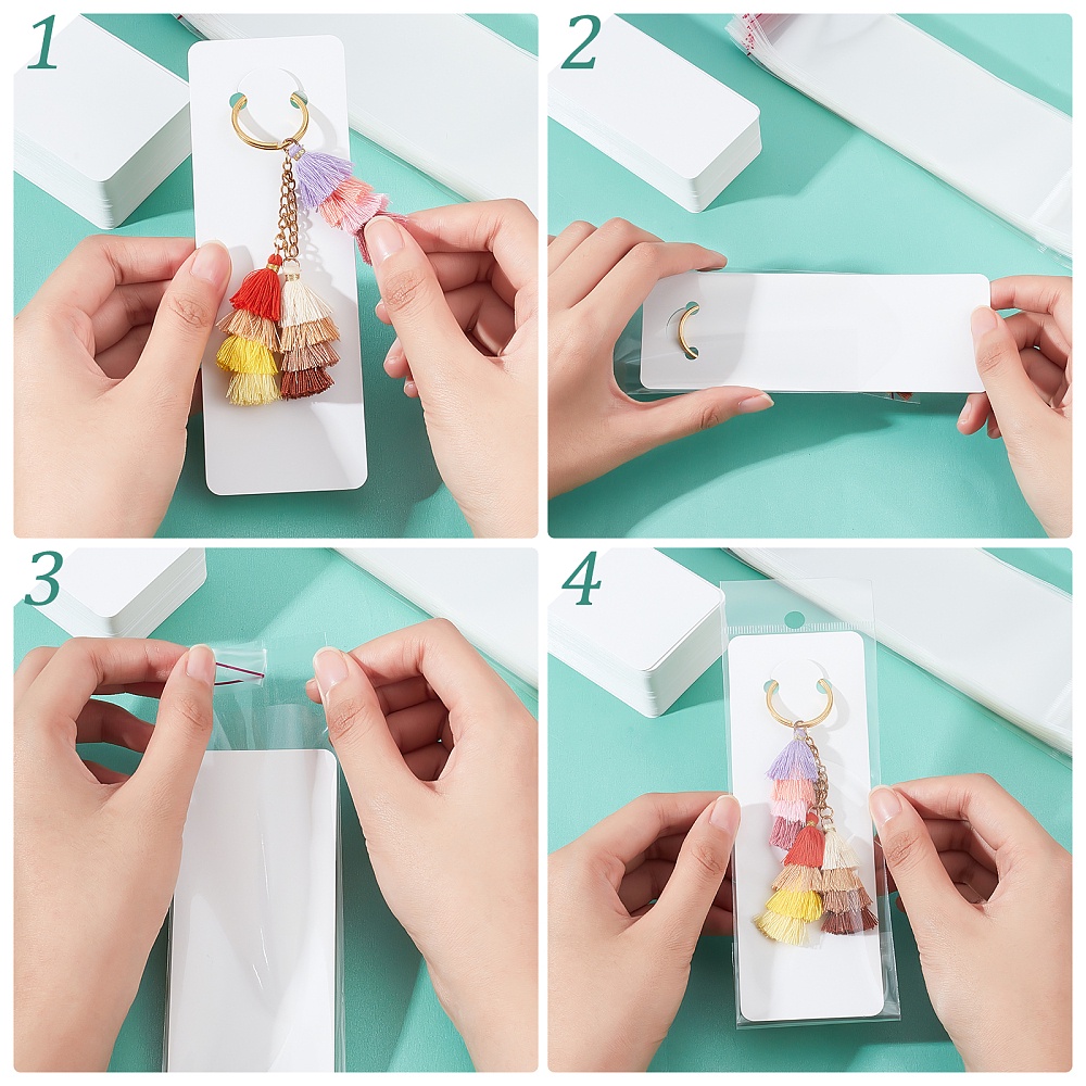 White Keychain Display Package Paper Cards Holder - Temu