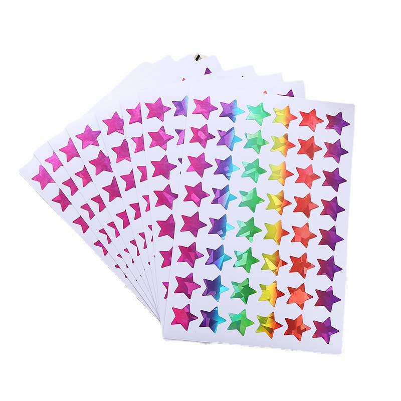 Holographic Rainbow Small Star Stickers For Kids Reward - Temu