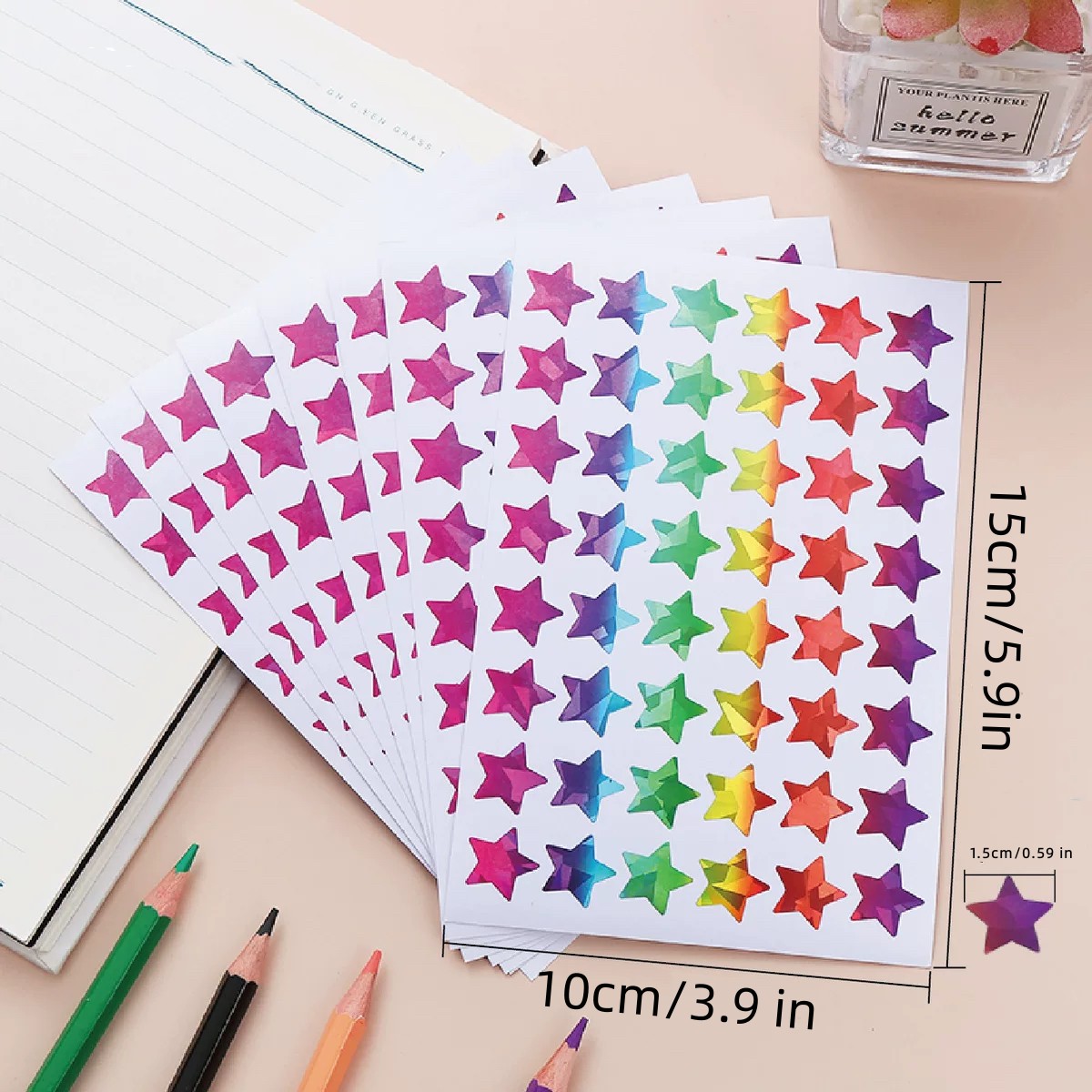 Mini Holographic Star Stickers