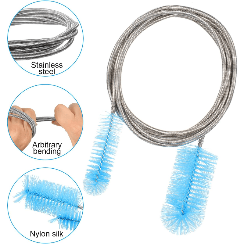 Aquarium Filter Brush Set, Flexible Double Ended Bristles Hose