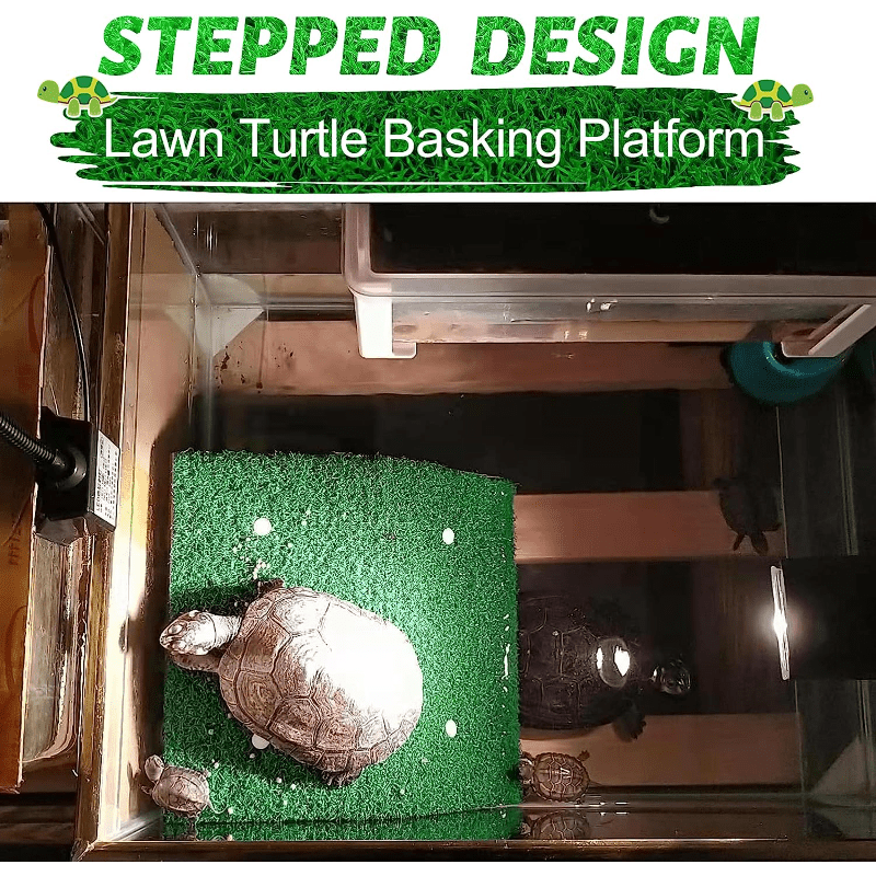 Turtle Rest Platform Simulated Grass Turtle Ramp Ladder Rest - Temu